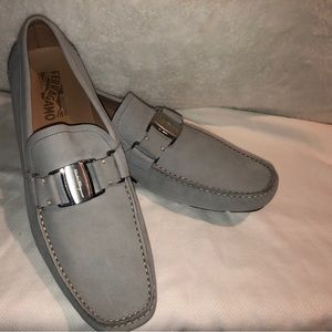 Salvatore Ferragamo SARDAGNA Silver Nabuck Calf - Size 10.5